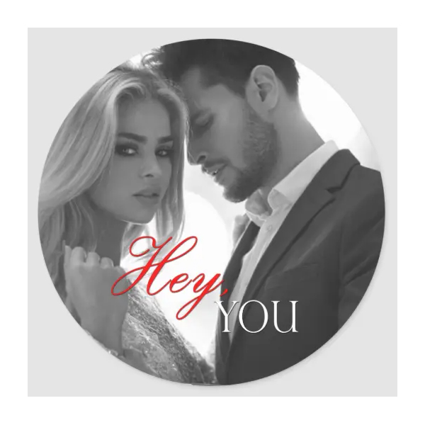 "Hey You" Book Couple 1.5" Round Sticker